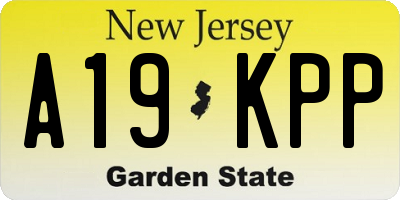 NJ license plate A19KPP