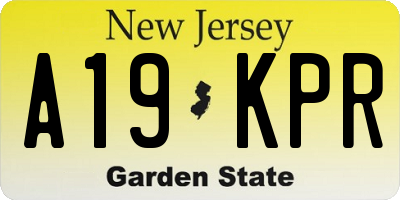NJ license plate A19KPR