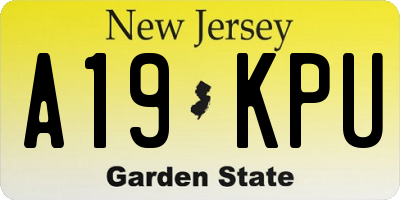 NJ license plate A19KPU