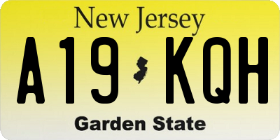 NJ license plate A19KQH