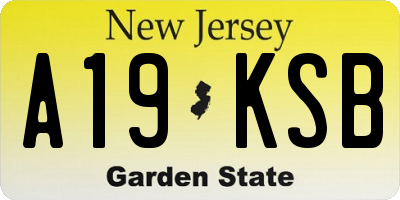 NJ license plate A19KSB