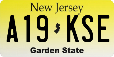 NJ license plate A19KSE