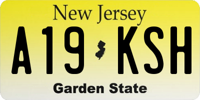 NJ license plate A19KSH