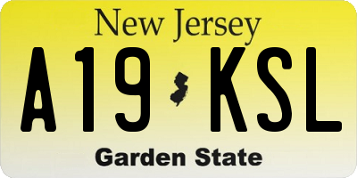 NJ license plate A19KSL