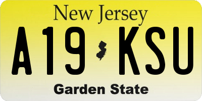 NJ license plate A19KSU