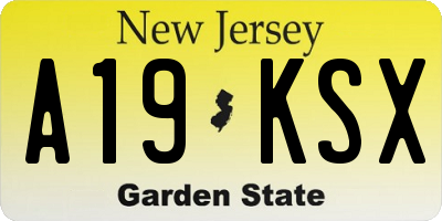 NJ license plate A19KSX