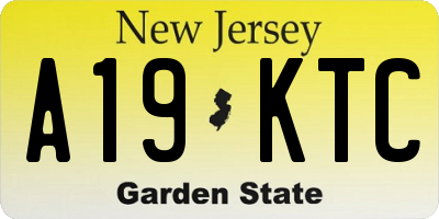 NJ license plate A19KTC