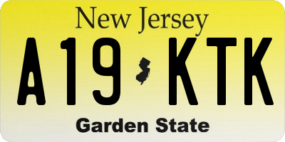 NJ license plate A19KTK