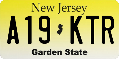 NJ license plate A19KTR