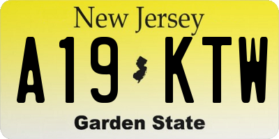 NJ license plate A19KTW