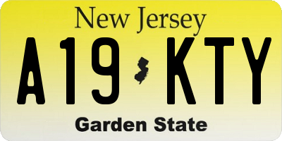 NJ license plate A19KTY