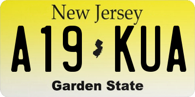 NJ license plate A19KUA