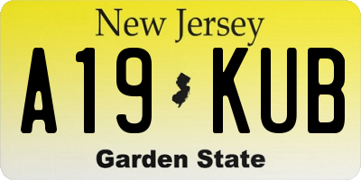 NJ license plate A19KUB