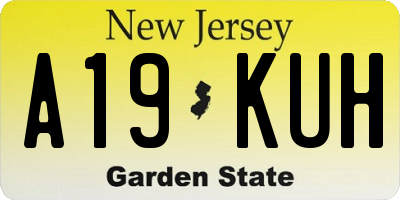 NJ license plate A19KUH