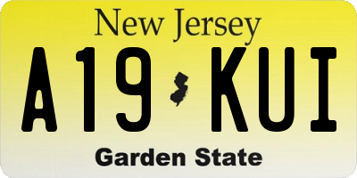 NJ license plate A19KUI