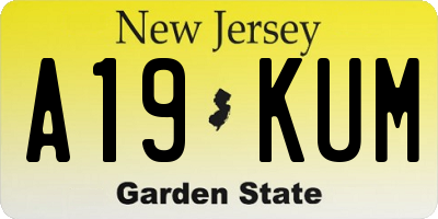 NJ license plate A19KUM