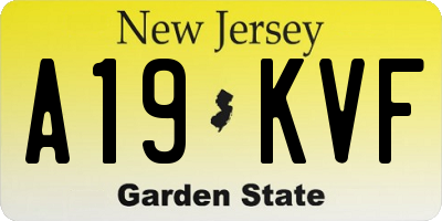 NJ license plate A19KVF
