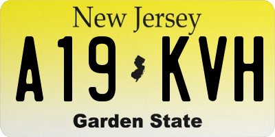 NJ license plate A19KVH