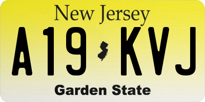 NJ license plate A19KVJ