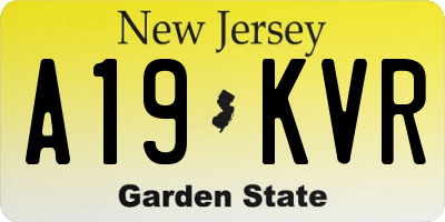 NJ license plate A19KVR