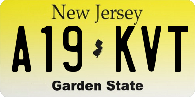 NJ license plate A19KVT