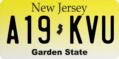 NJ license plate A19KVU