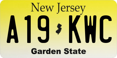 NJ license plate A19KWC