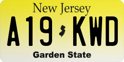 NJ license plate A19KWD