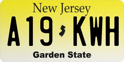 NJ license plate A19KWH