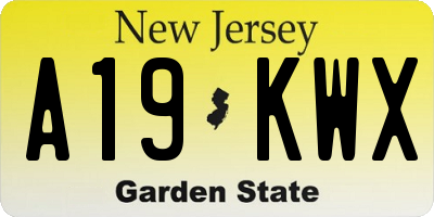 NJ license plate A19KWX
