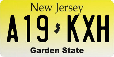 NJ license plate A19KXH