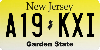 NJ license plate A19KXI