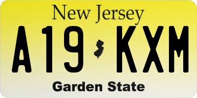 NJ license plate A19KXM