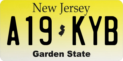 NJ license plate A19KYB