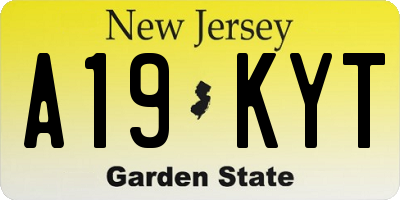 NJ license plate A19KYT