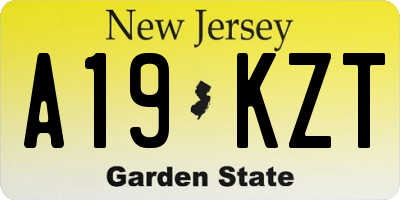 NJ license plate A19KZT