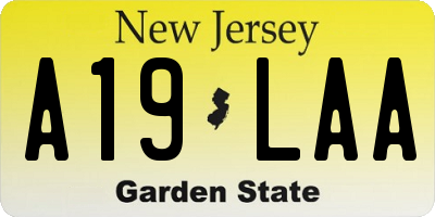 NJ license plate A19LAA