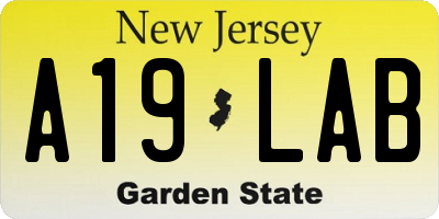 NJ license plate A19LAB