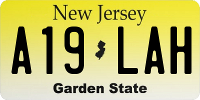 NJ license plate A19LAH