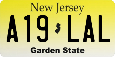 NJ license plate A19LAL
