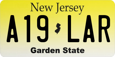 NJ license plate A19LAR