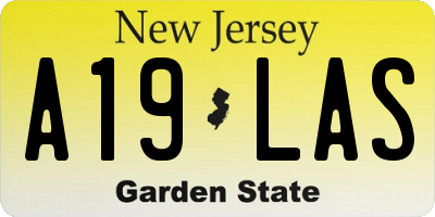 NJ license plate A19LAS