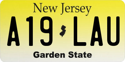 NJ license plate A19LAU