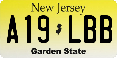 NJ license plate A19LBB