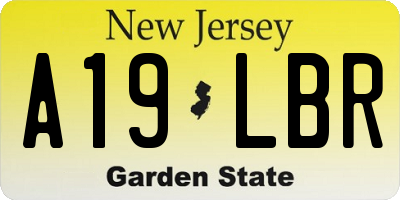 NJ license plate A19LBR