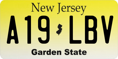 NJ license plate A19LBV