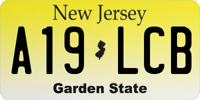 NJ license plate A19LCB