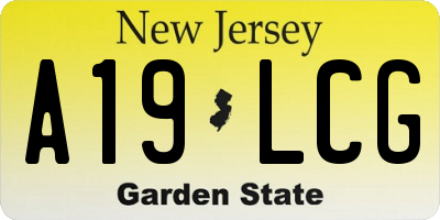 NJ license plate A19LCG