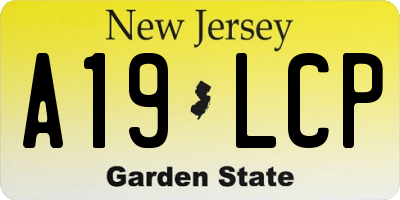 NJ license plate A19LCP