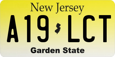 NJ license plate A19LCT